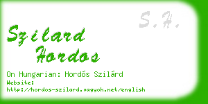 szilard hordos business card